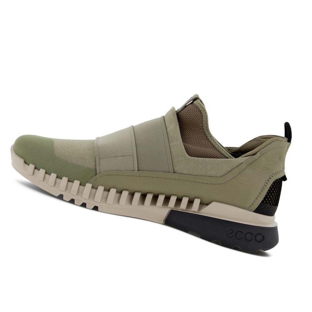 Men's Ecco Zipflex Slip-on Sneakers Olive | USA 676DFM